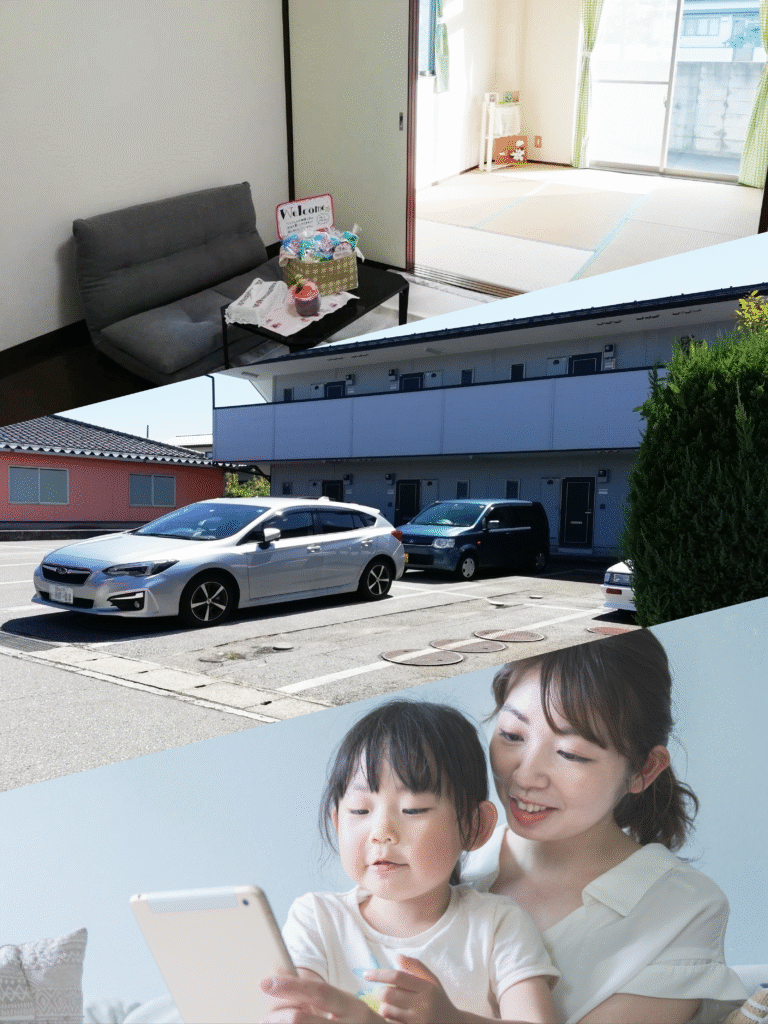 ファミリーの方へおすすめポイント
日当たり良好・駐車場有・Wi-Fiあり